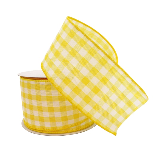 2.5" x 25ft. Wired Gingham Ribbon by Celebrate It